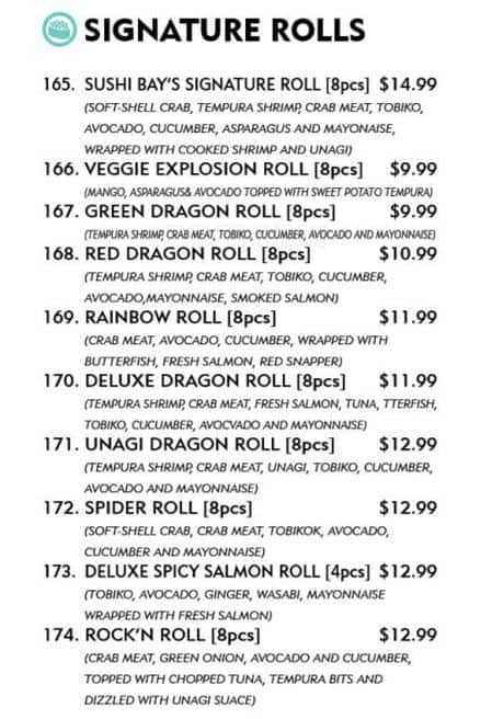 Menu of Sushi Bay photo12