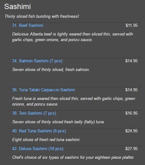 Menu of Sushi Kimu photo8