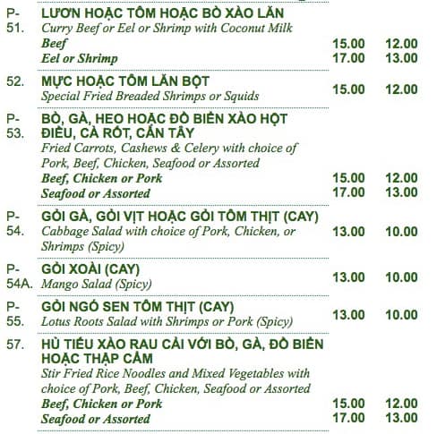 Menu of Pho Hung photo13