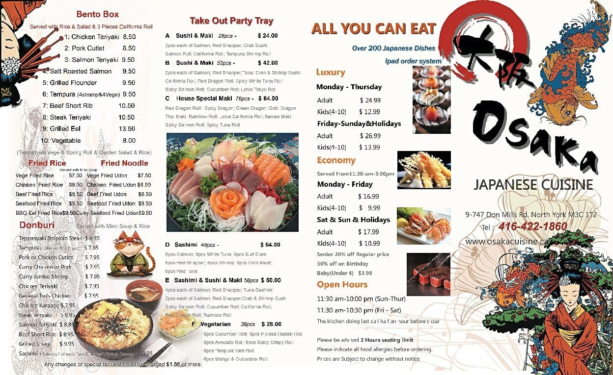 Menu of Osaka Sushi photo3
