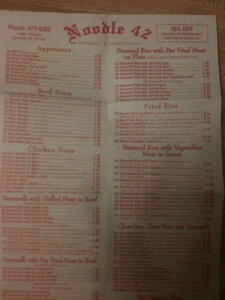 Menu of Noodle 42 photo2