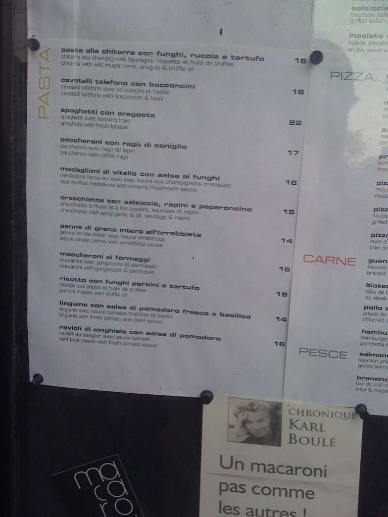 Menu of Macaroni Bar photo2