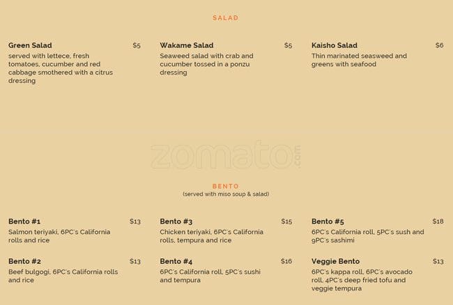 Menu of Kori Sushi photo3