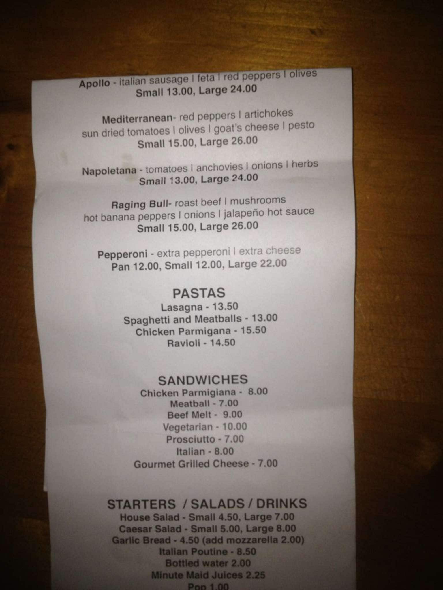 Menu of Tuscanos Pizzeria & Bistro photo3