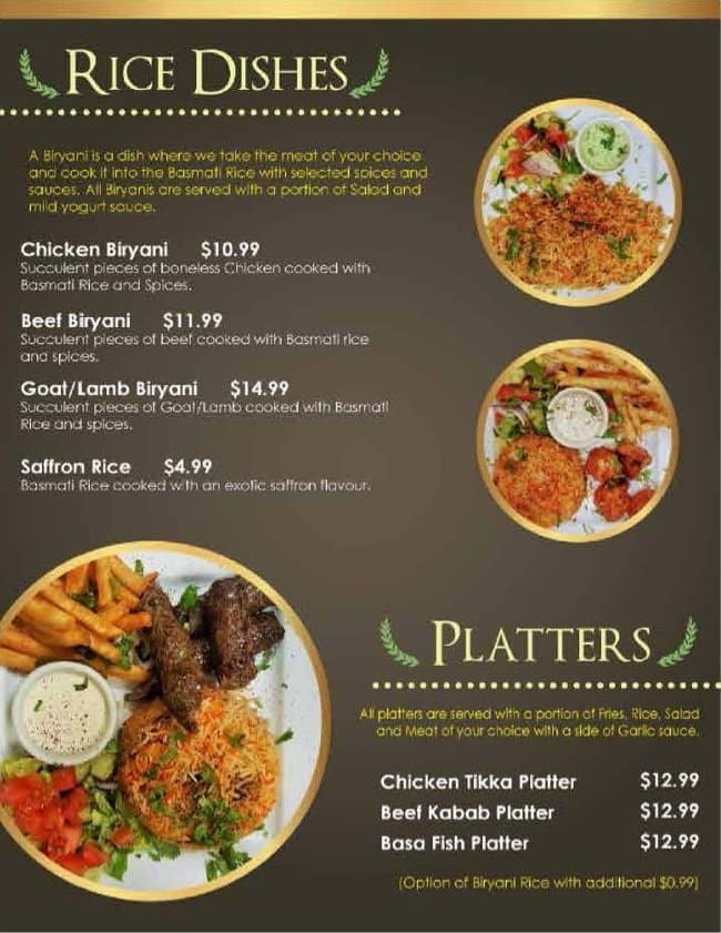 Menu of Raja Foods East Indian & Pakistani Restaurant photo5