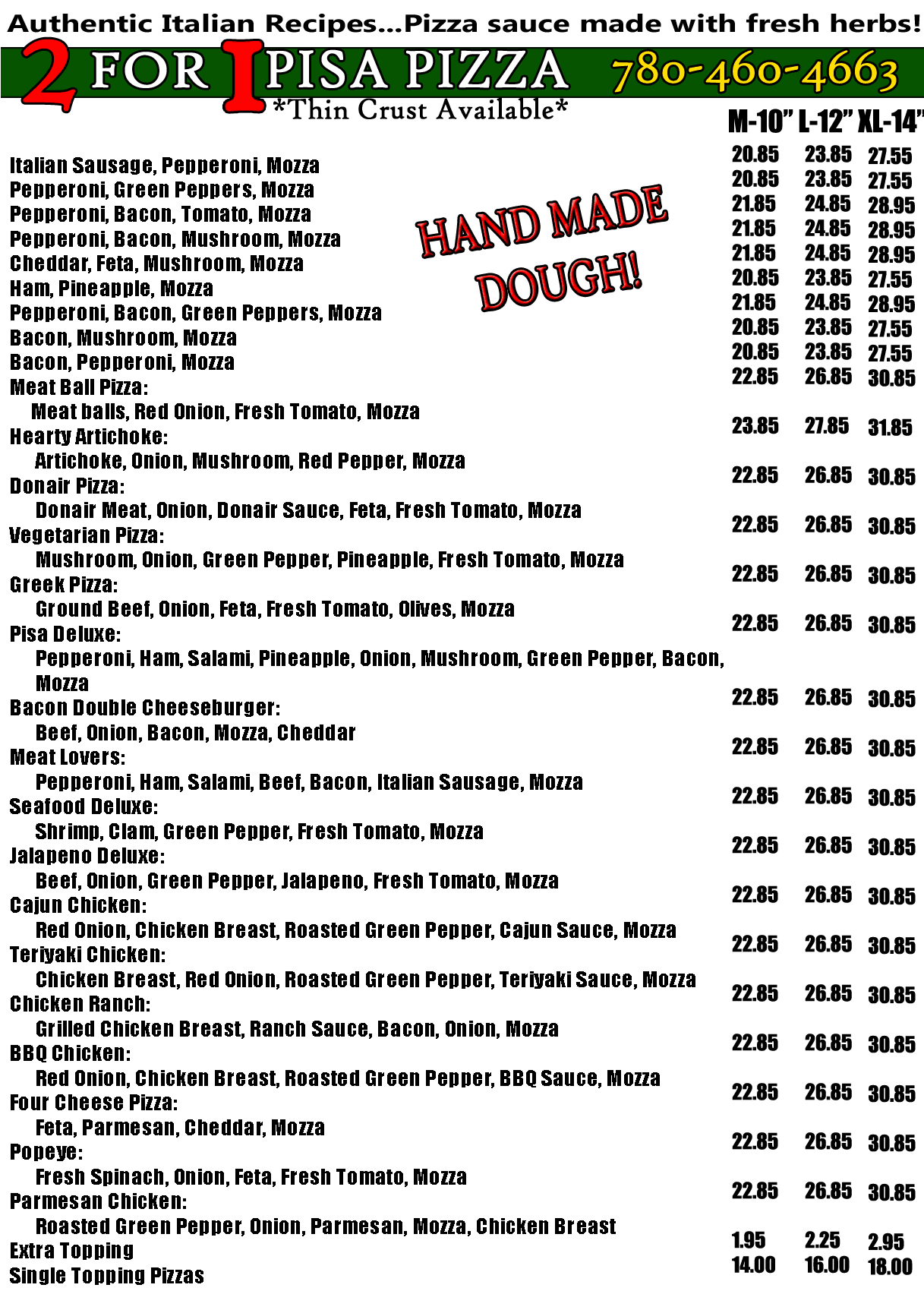 Menu of Pisa Pizza and Pasta photo3