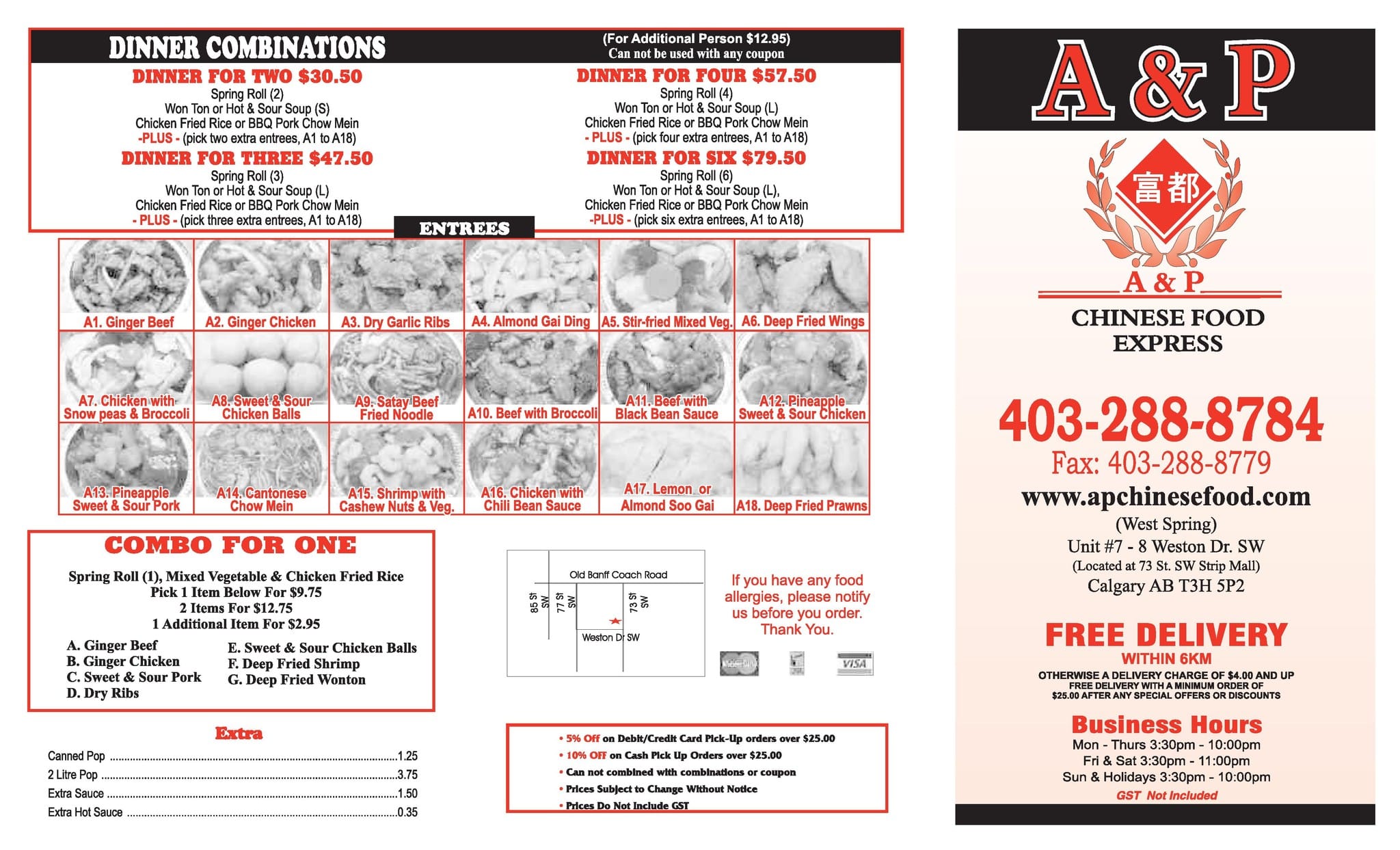 Menu of A&P Chinese Food Express photo2