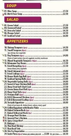 Menu of Sushi Kan photo4