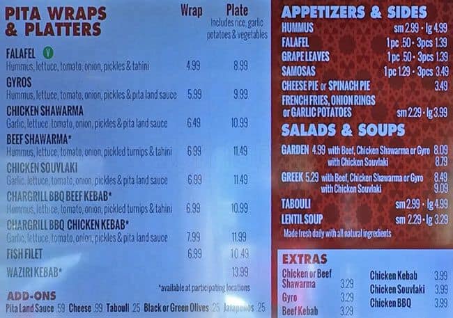 Menu of Pita Land photo3