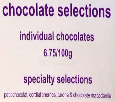 Menu of Purdy’s Chocolates photo5