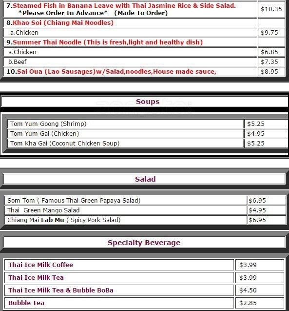 Menu of Thai 5 Cafe photo4