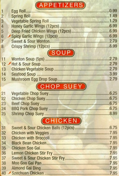 Menu of Southern China Restaurant photo2