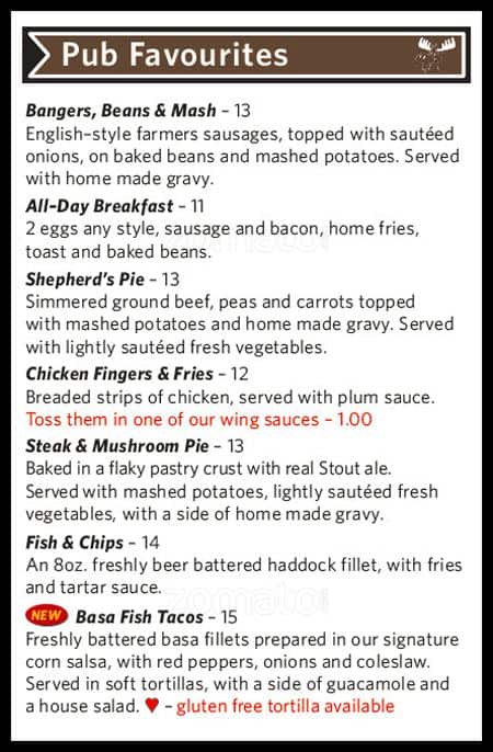 Menu of The Moose and Barrel photo6