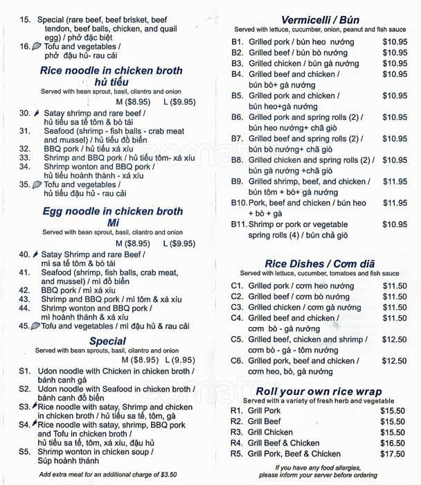 Menu of Pho Haven Vietnamese photo3