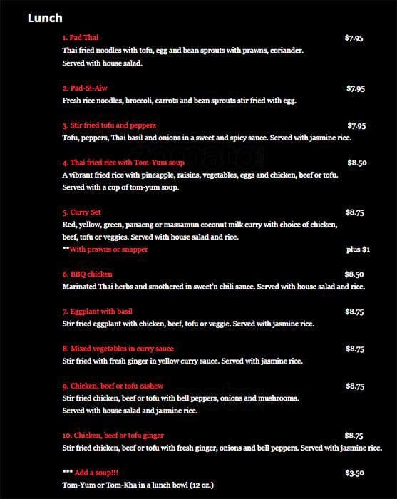 Menu of Take Thai Home photo6