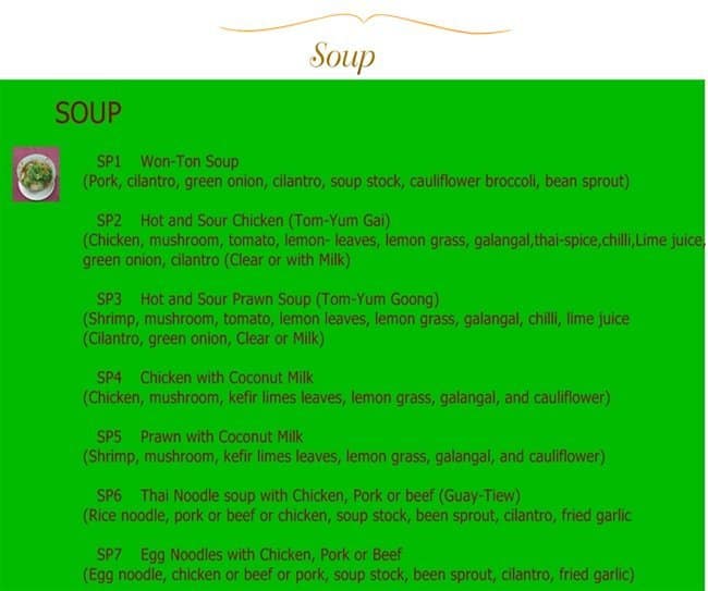 Menu of White Elephant Thai Cuisine photo4