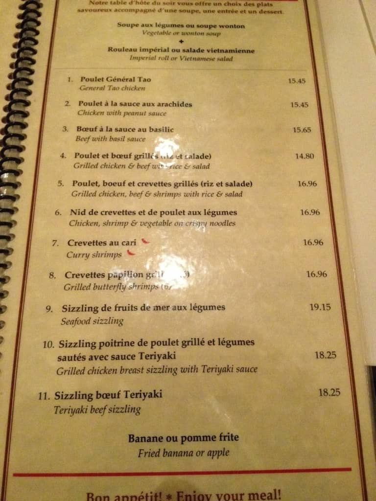 Menu of Baguettes D’Asie photo2