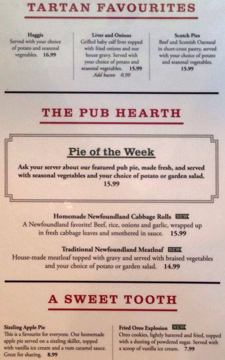 Menu of The Tartan Pub & Grill photo5