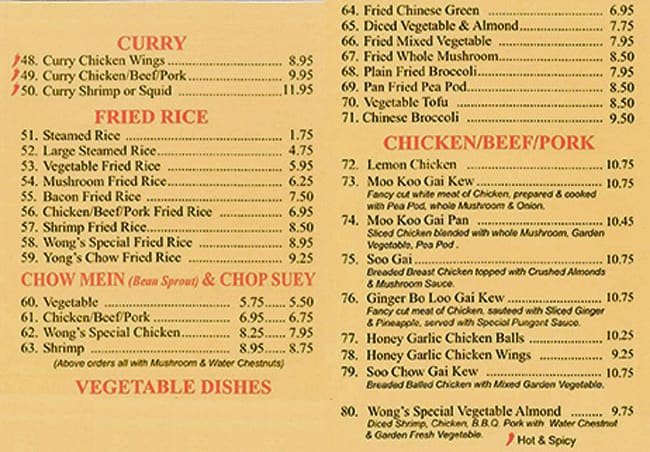 Menu of House of Wong photo3