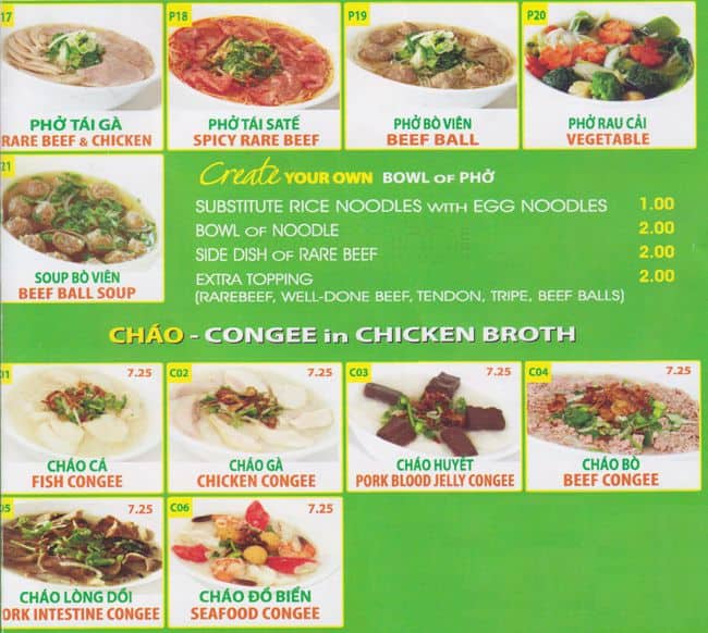 Menu of Mi Pho Song Vu photo7