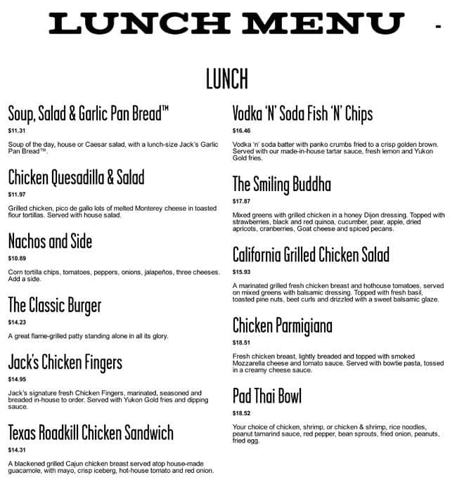 Menu of Jack Astor’s photo2