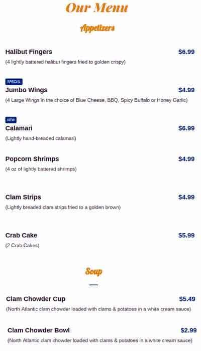 Menu of Port Union Fish & Chips photo2