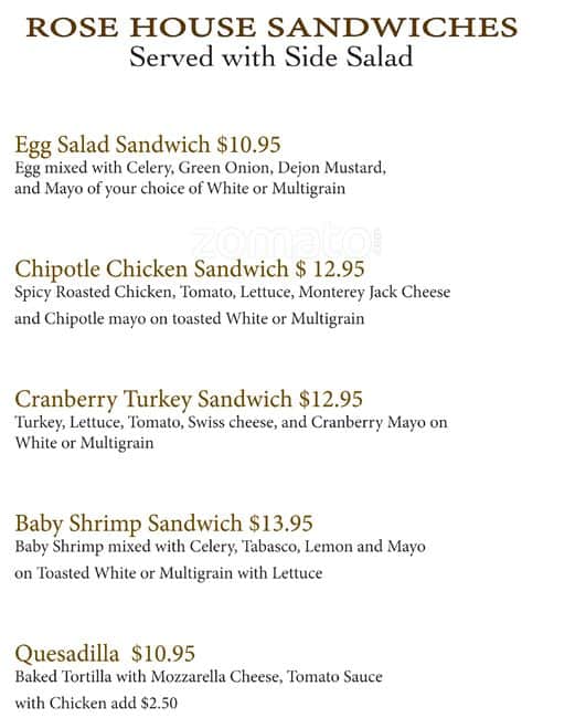 Menu of Rose House photo3