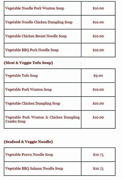 Menu of Healthy Noodle House photo3