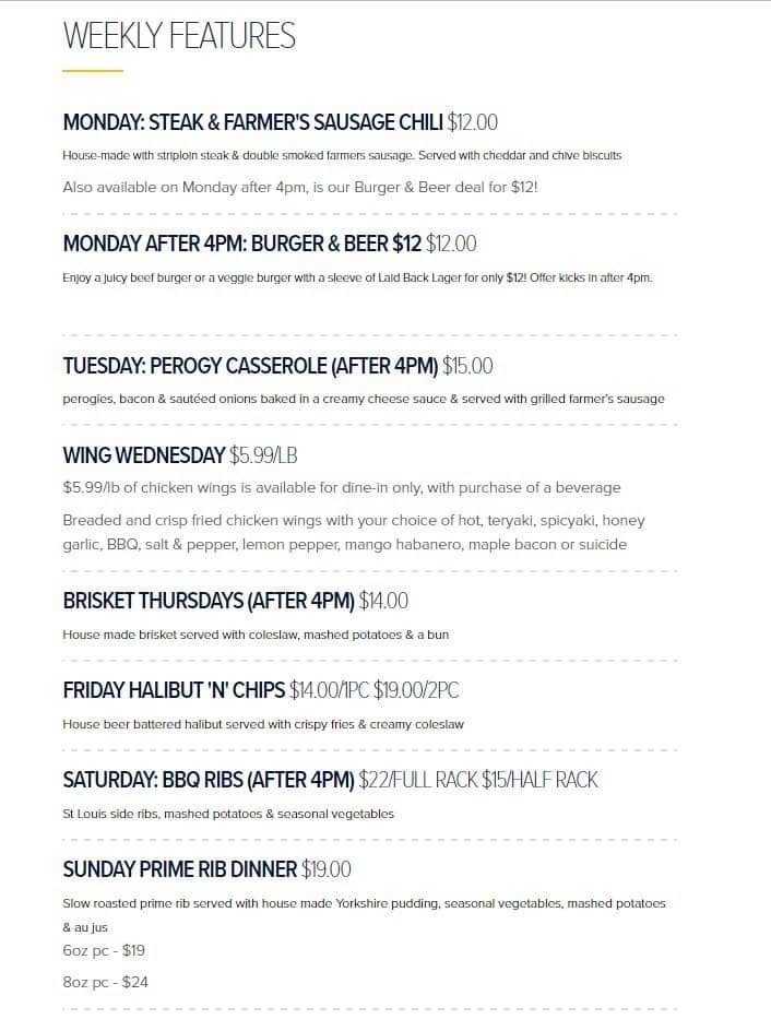 Menu of Outboard Waterfront Pub photo4