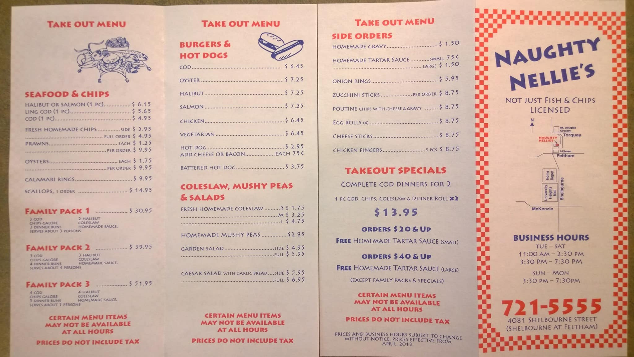 Menu of Naughty Nellie’s Not Just Fish & Chips photo2