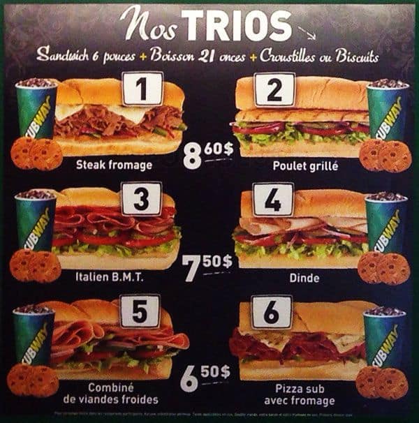 Menu of Subway photo9