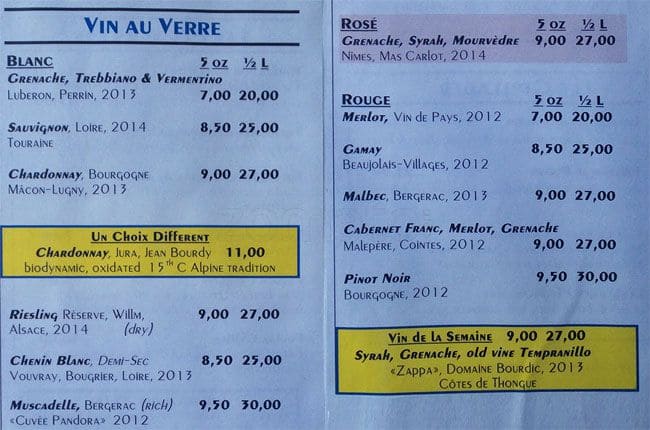 Menu of Le Paradis photo7