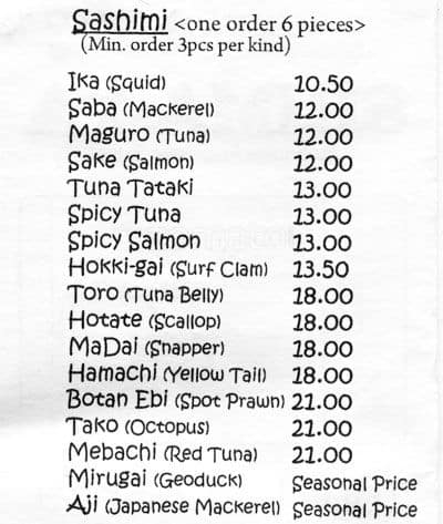 Menu of Shima-Ya photo2