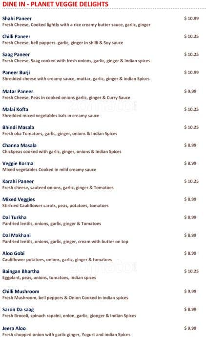 Menu of Planet India Restaurant photo11