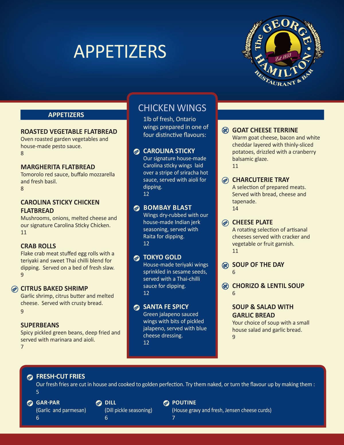 Menu of The George Hamilton Restaurant & Bar photo5