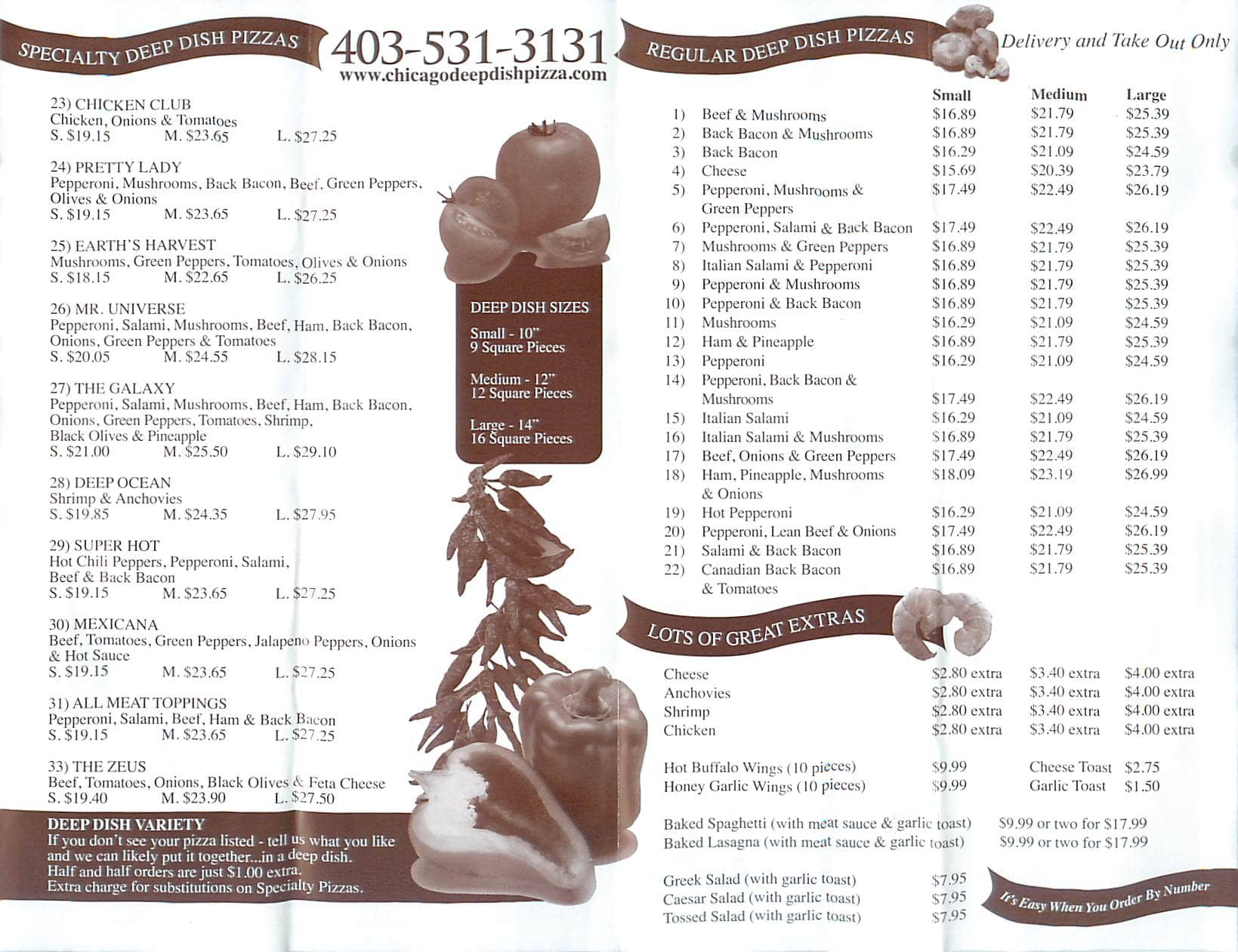 Menu of Chicago Deep Dish Pizza photo3