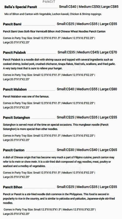 Menu of Bella’s Lechon photo14