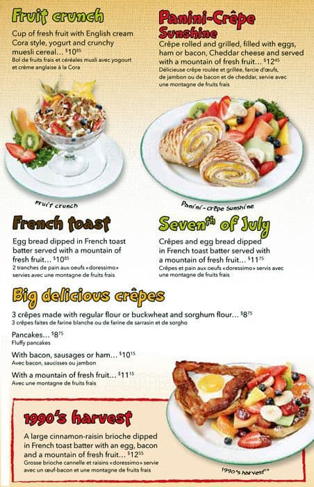 Menu of Cora Breakfast & Lunch photo3