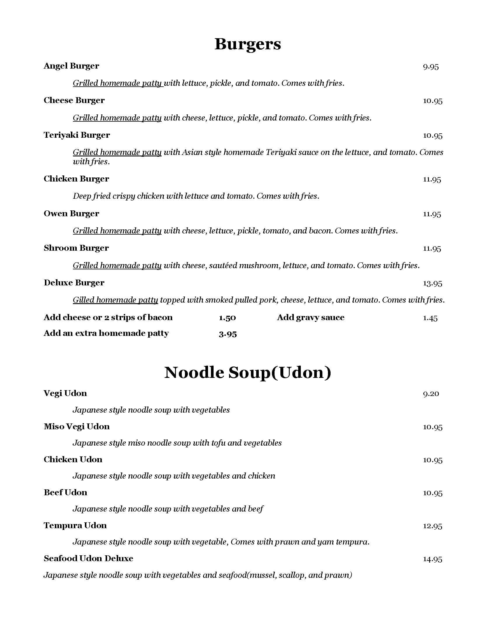 Menu of Angel’s Japanese Restaurant photo2