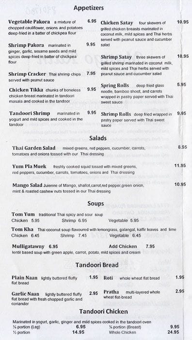 Menu of Mango Rain photo2