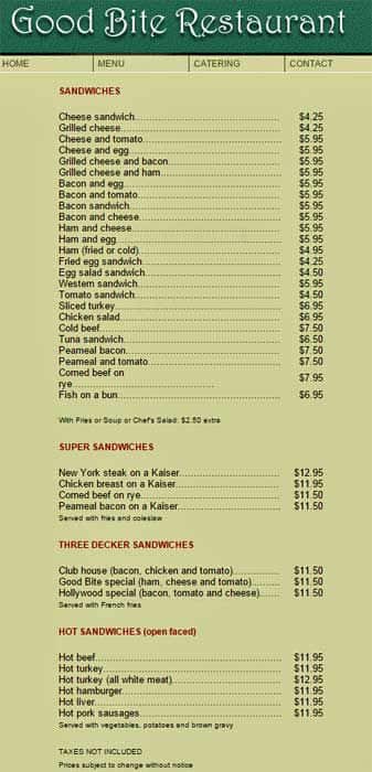 Menu of Good Bite photo4