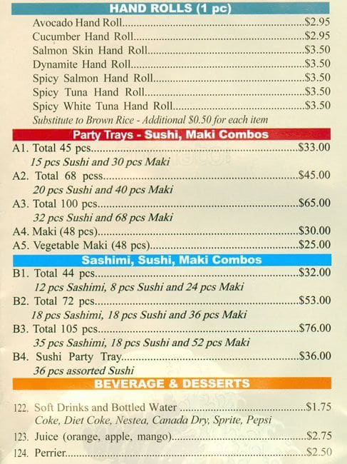 Menu of Echo Sushi photo13