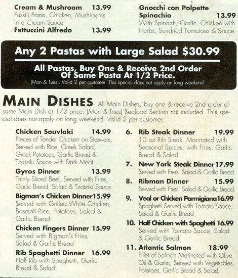 Menu of Bigman’s Family Dining photo11