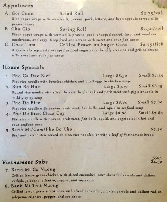 Menu of Pho TEN photo2