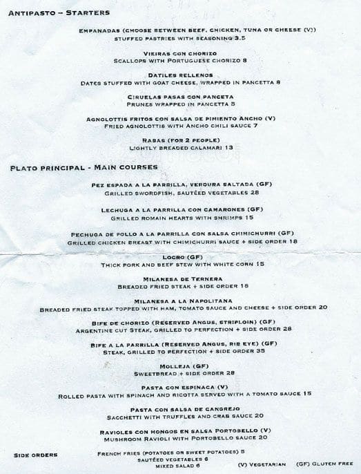 Menu of El Gusto Mazzola photo2