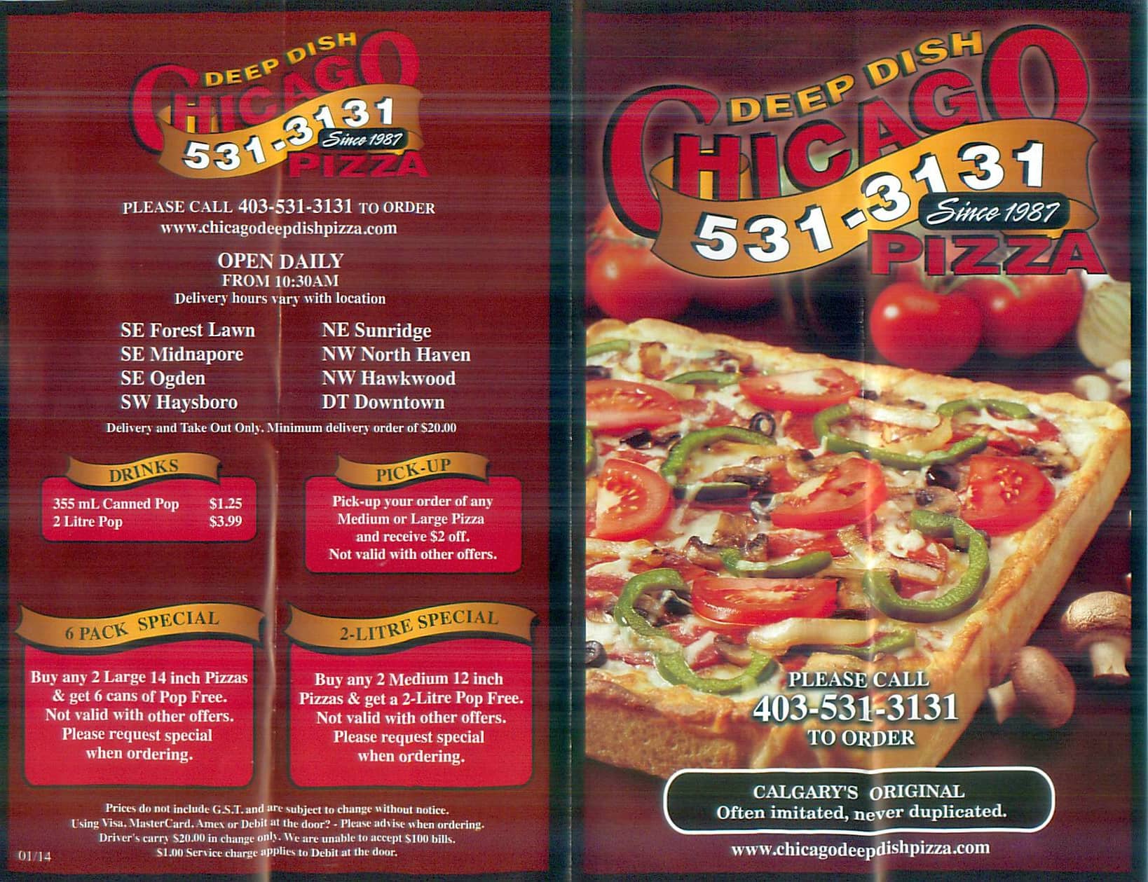 Menu of Chicago Deep Dish Pizza photo2