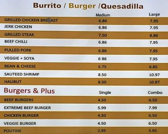 Menu of Jumbo Burrito photo2
