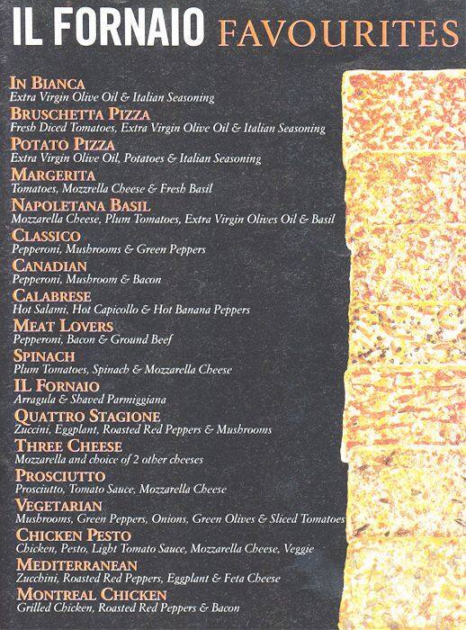 Menu of Il Fornaio Bakery photo4