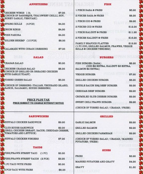 Menu of Delta’s Grill Bar & Restaurant photo3