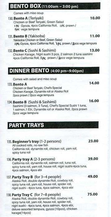 Menu of Yoko Sushi & Noodle House photo5